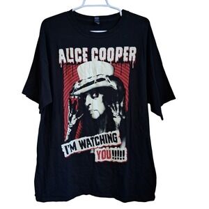 Alice Cooper I'm Watching You 2015 Tour Graphic Tee 2 Sided Black XL EUC